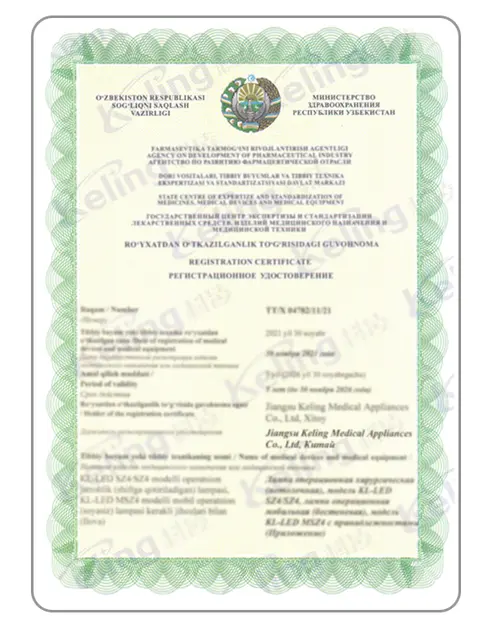 International certification held by Keling Medical — document 1