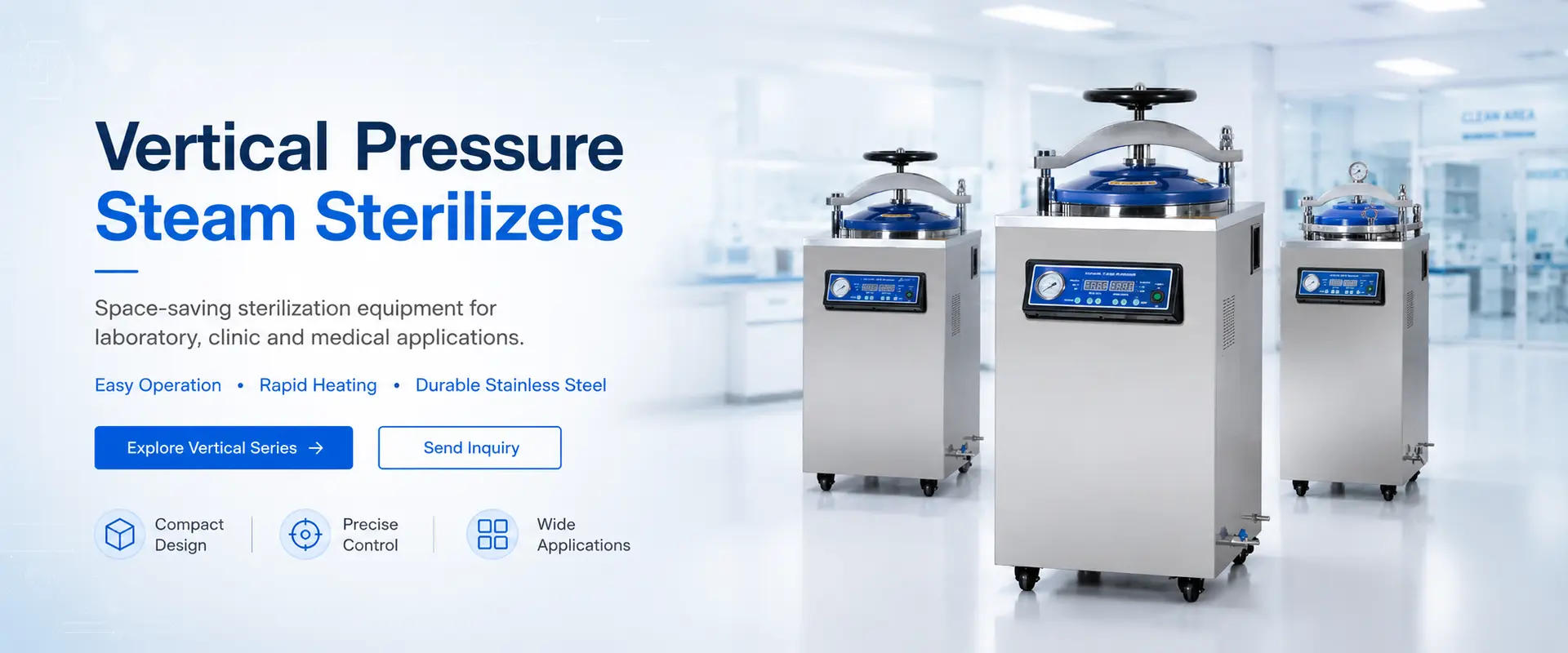 Vertical Pressure Steam Sterilizers by Keling Medical