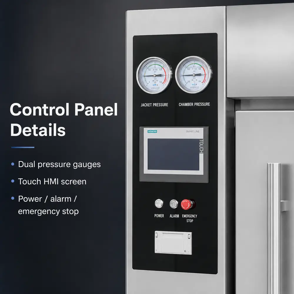 KL Series Horizontal Steam Sterilizer (CSSD) — construction and feature detail 1
