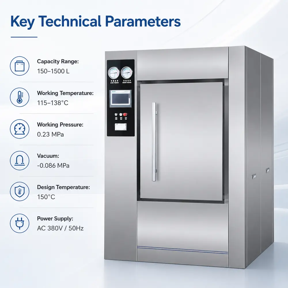 KL Series Horizontal Steam Sterilizer (CSSD) — construction and feature detail 4