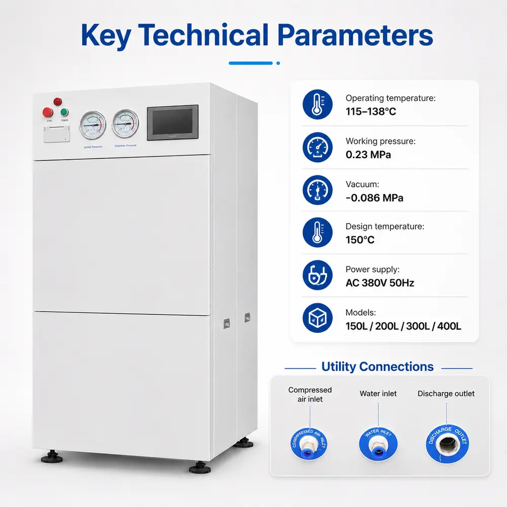 KL Series Horizontal Steam Sterilizer — construction and feature detail 4