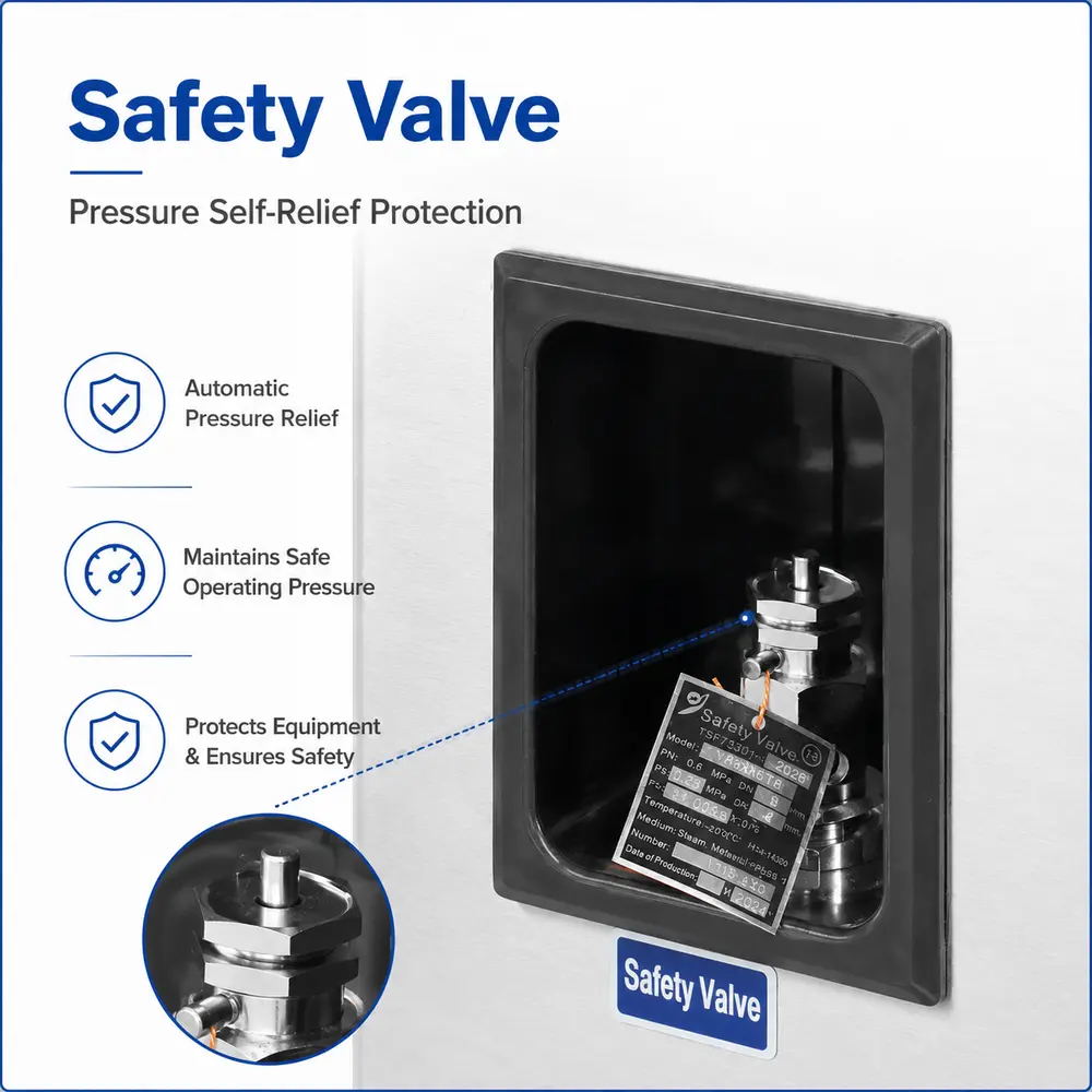 KLL-B Series Vertical Autoclave (Automatic, Digital Display) — construction and feature detail 2