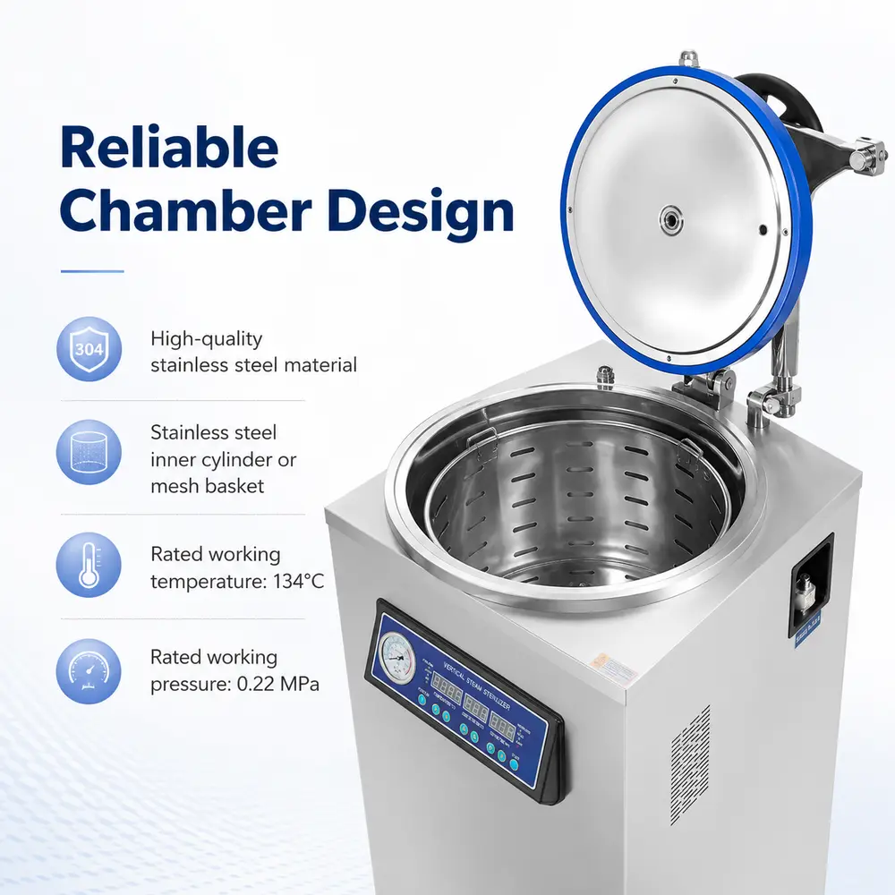 KLL-G Series Vertical Autoclave (Automatic with Drying) — construction and feature detail 2