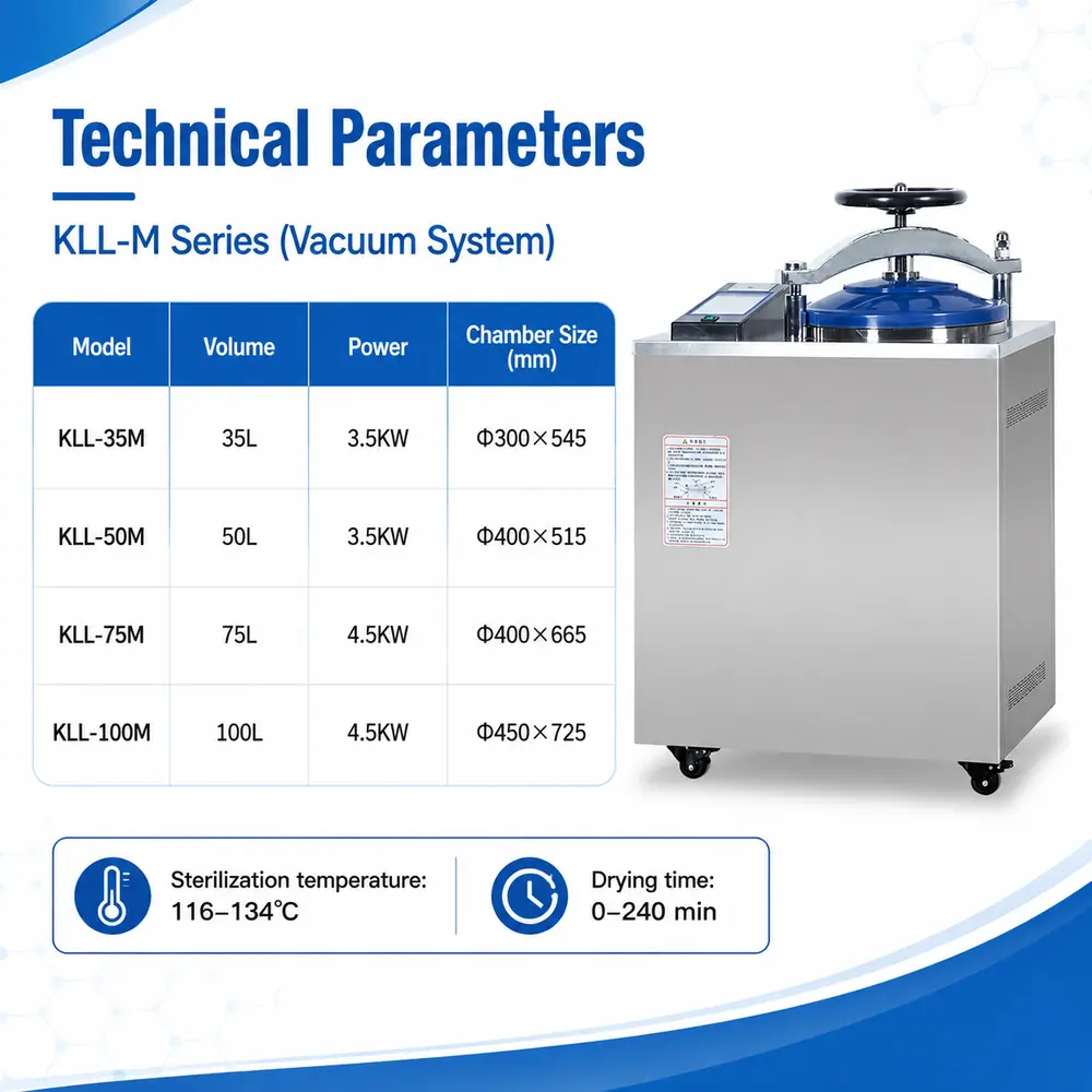 KLL-M Series Vertical Autoclave (Pulsating Vacuum) — construction and feature detail 1