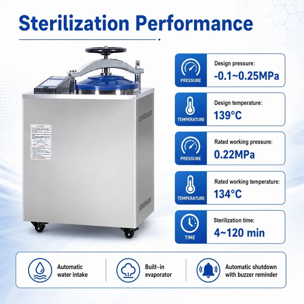 KLL-M Series Vertical Autoclave (Pulsating Vacuum) — construction and feature detail 2