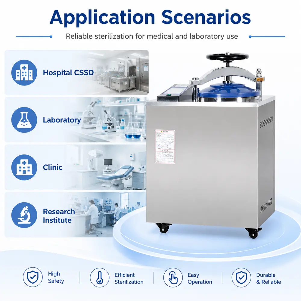 KLL-M Series Vertical Autoclave (Pulsating Vacuum) — construction and feature detail 3