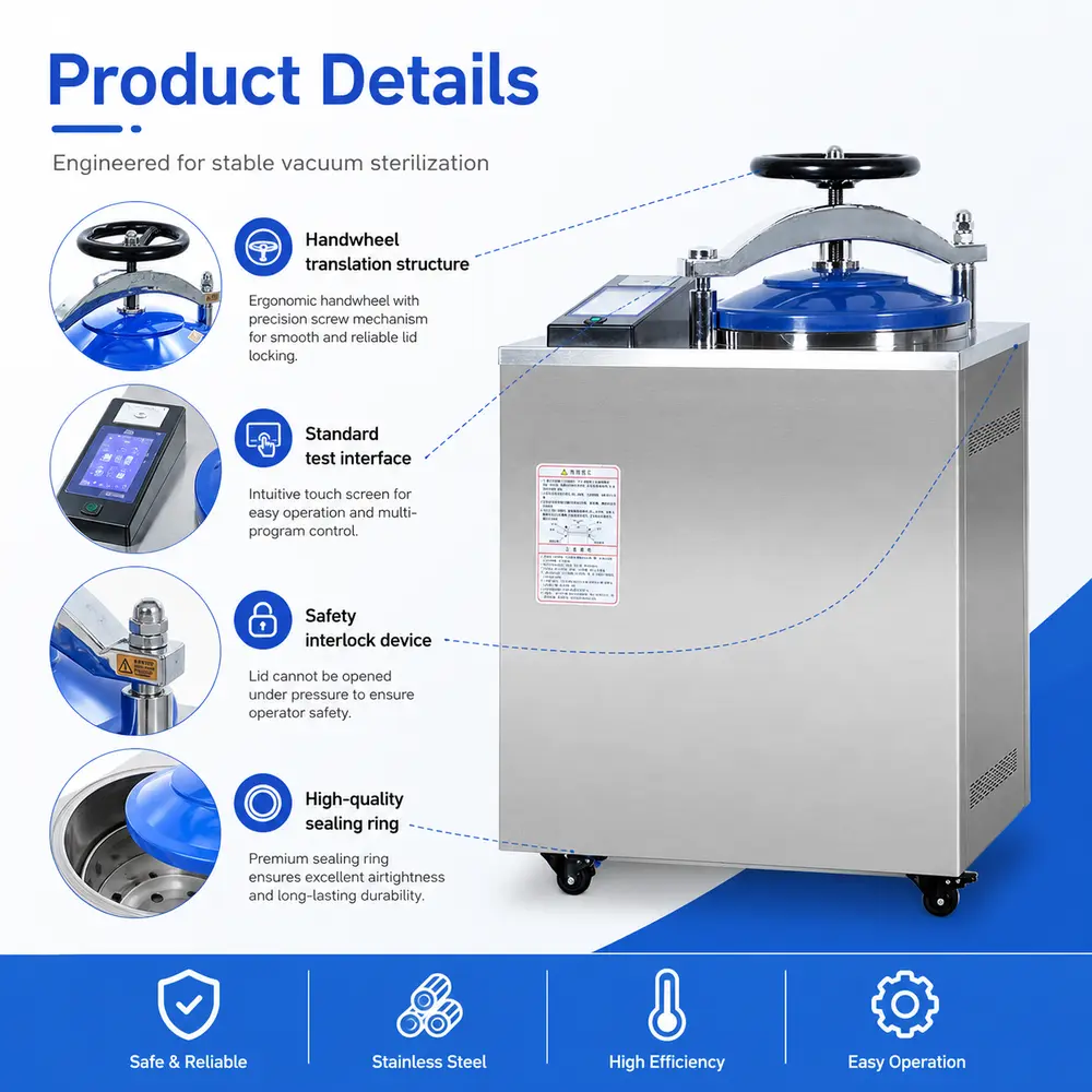 KLL-M Series Vertical Autoclave (Pulsating Vacuum) — construction and feature detail 4