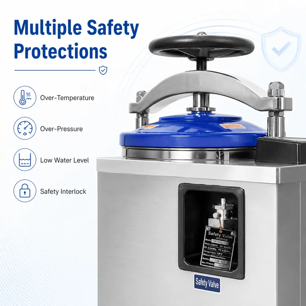 KLL-X Series Laboratory Autoclave (Internal Steam Circulation) — construction and feature detail 4