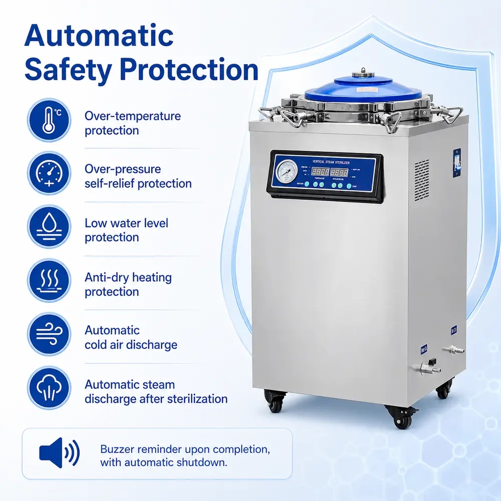 KLLS-B Series Vertical Autoclave (Bolt-Type, Digital Display) — construction and feature detail 3