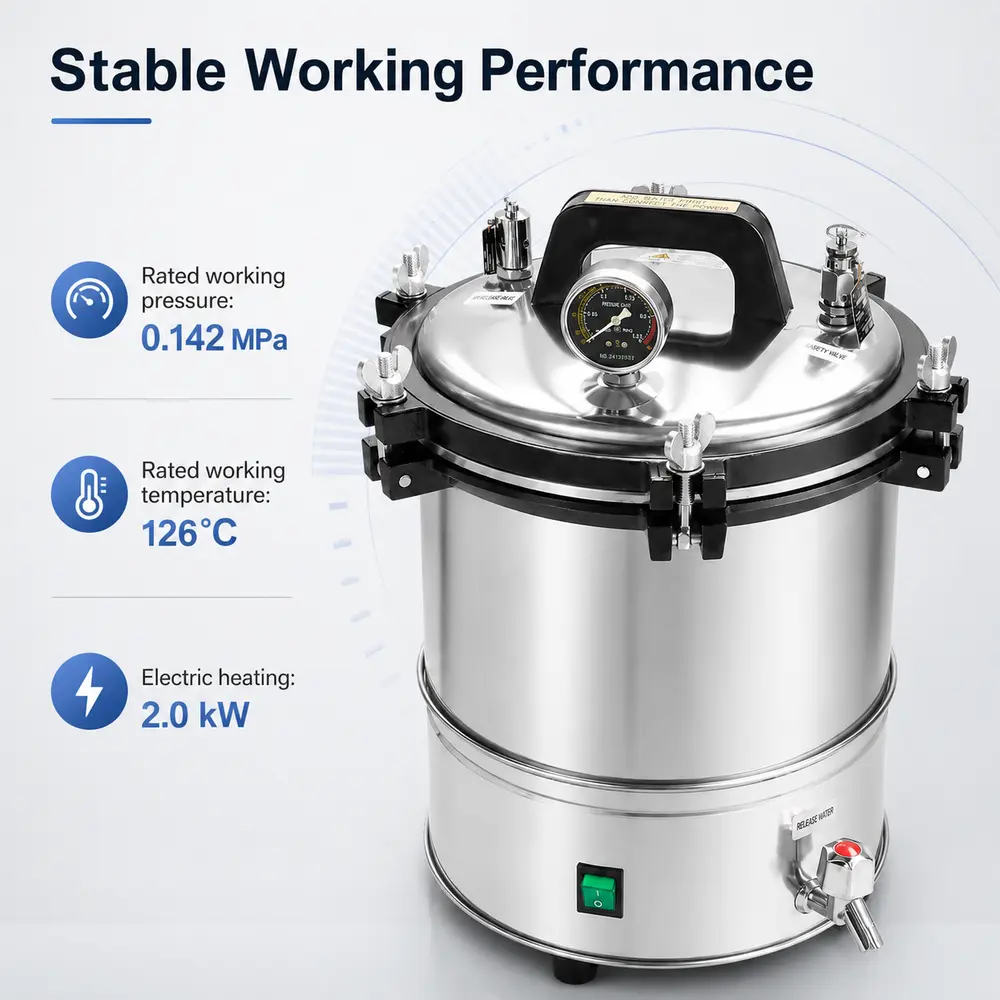 KLS-280A/A+ Portable Autoclave (Electric Heating) — construction and feature detail 3