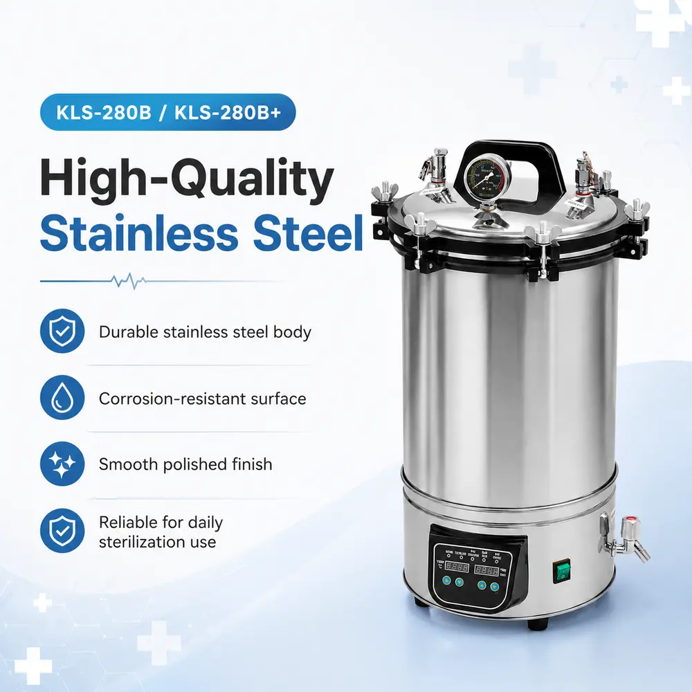 KLS-280B/B+ Portable Autoclave (Self-Control Electric) — construction and feature detail 1