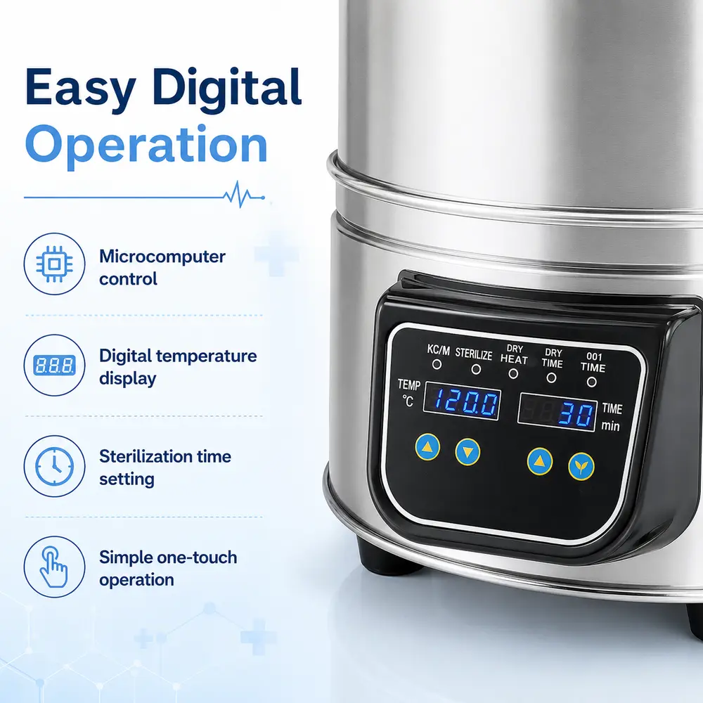 KLS-280B/B+ Portable Autoclave (Self-Control Electric) — construction and feature detail 2