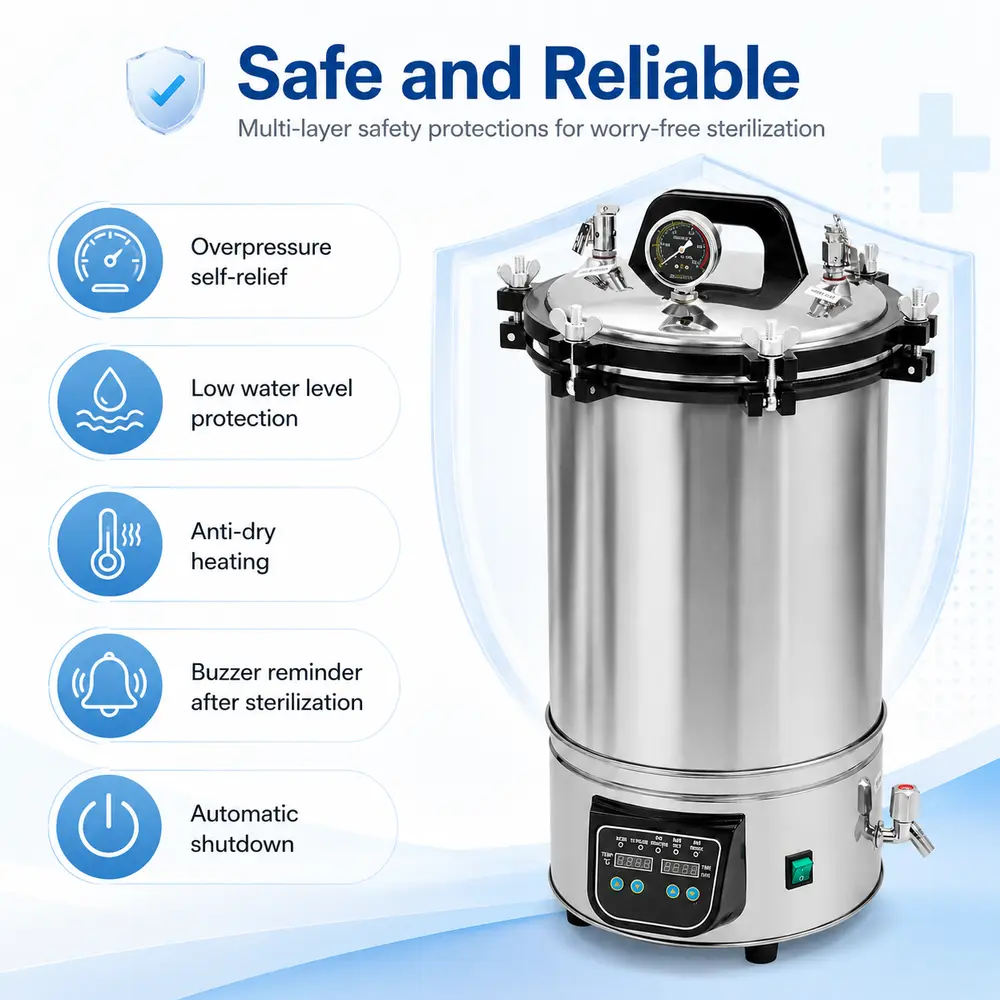 KLS-280B/B+ Portable Autoclave (Self-Control Electric) — construction and feature detail 3