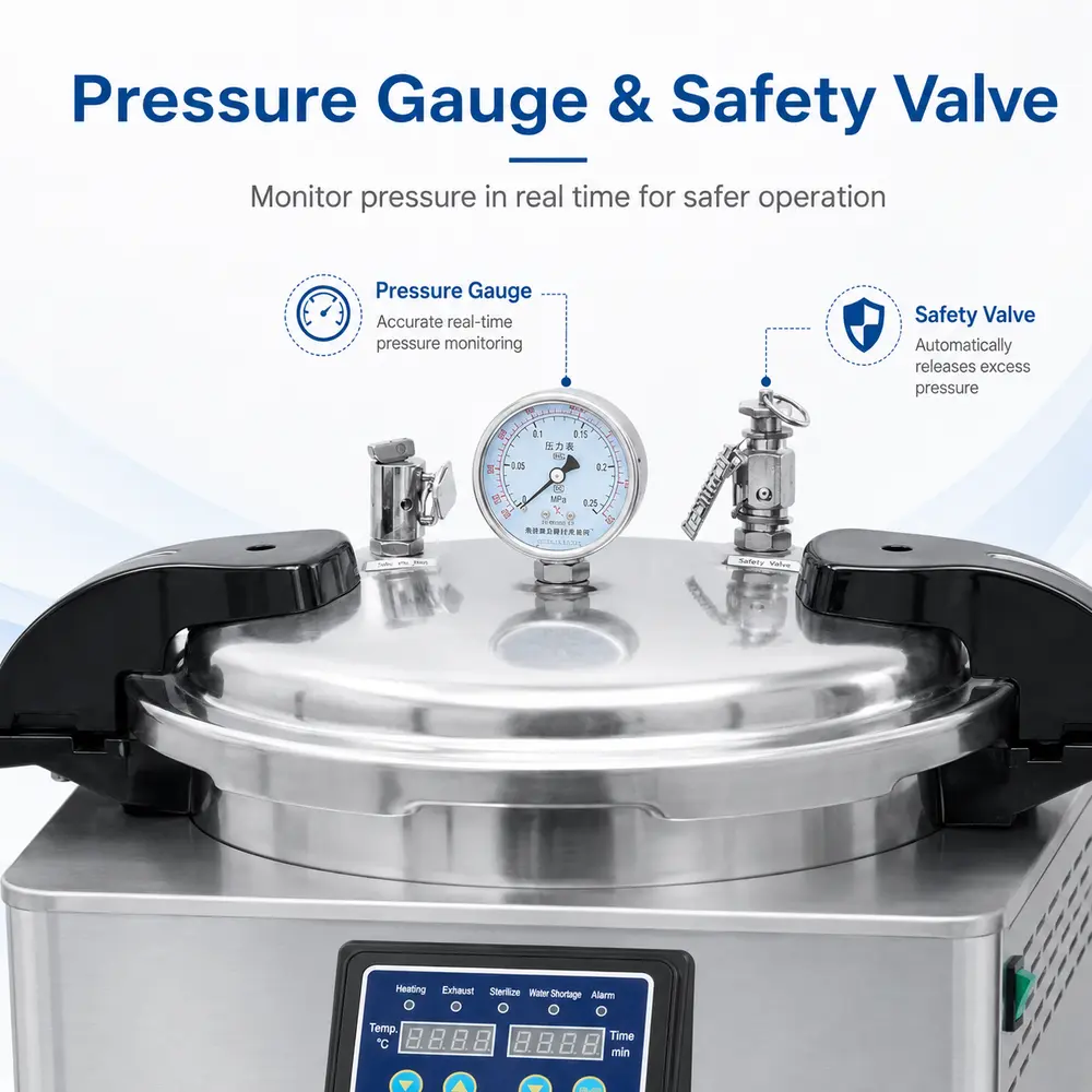 KLS-29KF Portable Autoclave (Quick-Open Automatic) — construction and feature detail 1