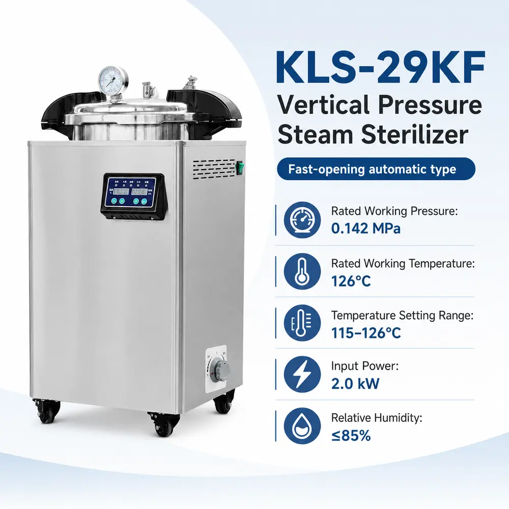 KLS-29KF Portable Autoclave (Quick-Open Automatic) — construction and feature detail 4