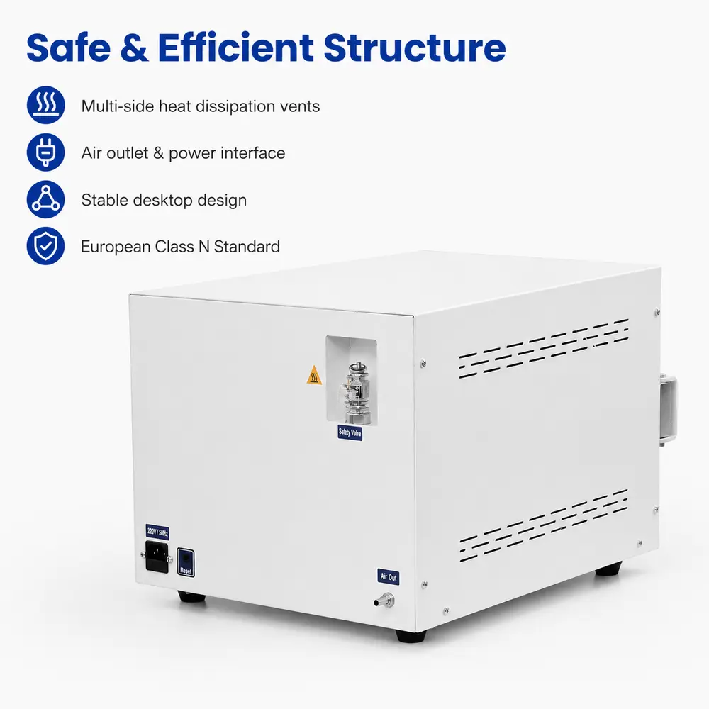 KLT-A Series Benchtop Autoclave (Class N) — construction and feature detail 1