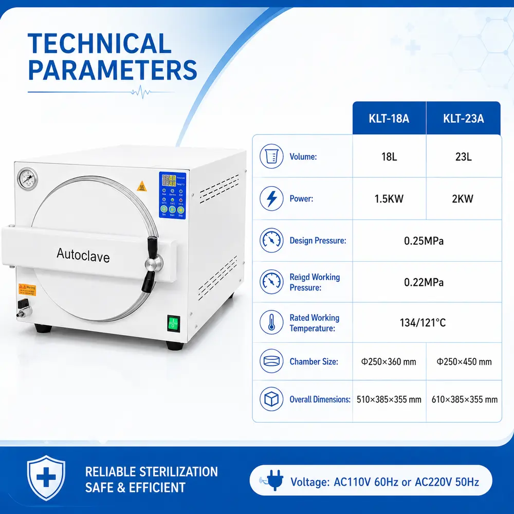 KLT-A Series Benchtop Autoclave (Class N) — construction and feature detail 2