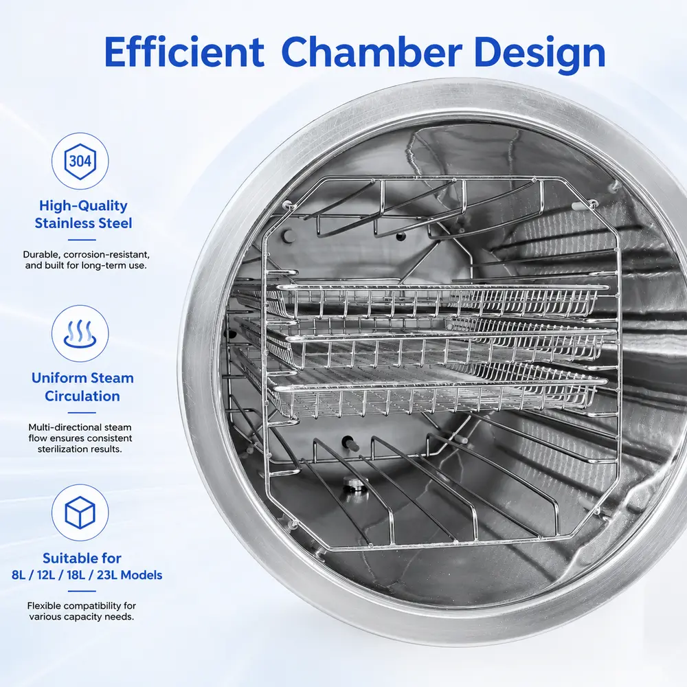 KLT-B Series Benchtop Autoclave (Class B) — construction and feature detail 1