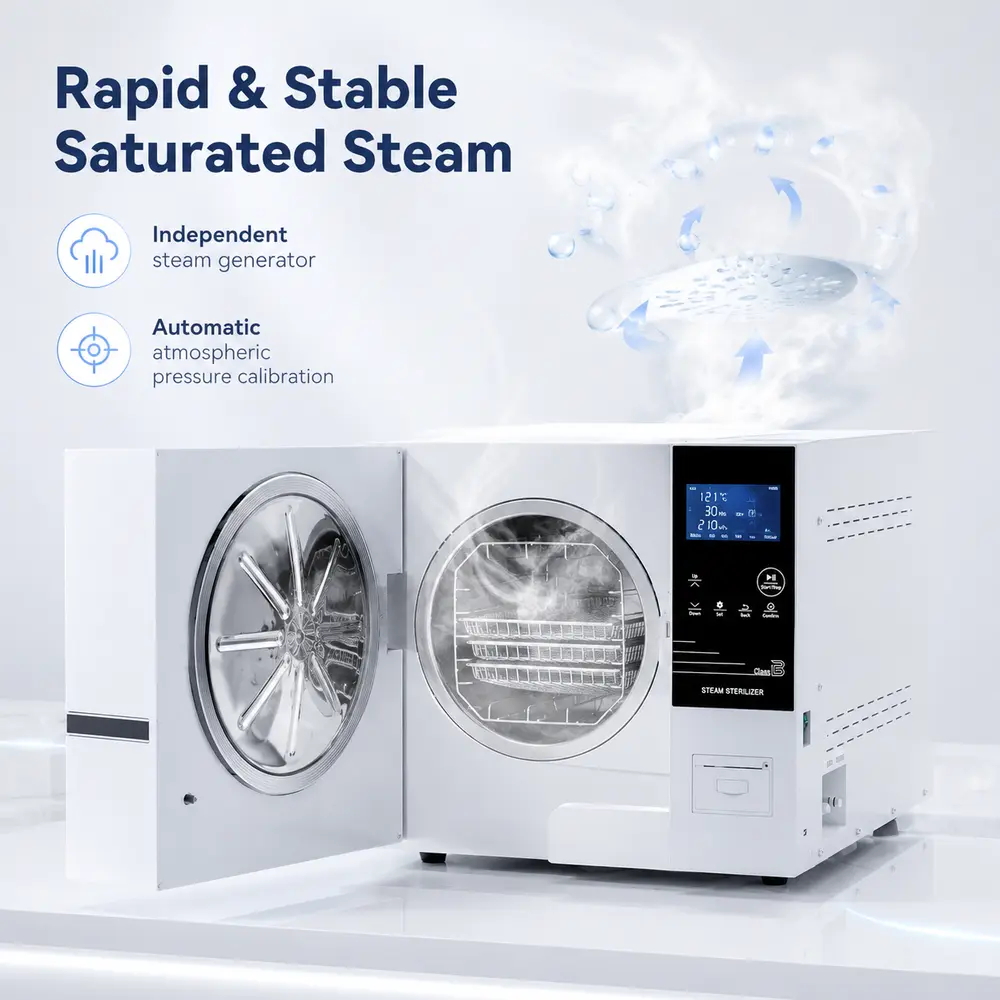 KLT-X Series Benchtop Autoclave (Class B, Pull-Down Door) — construction and feature detail 1