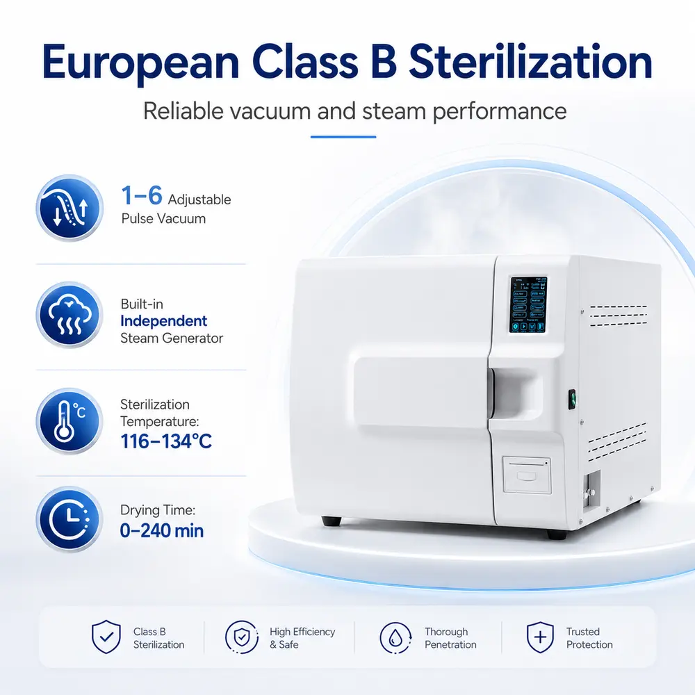 KLT-Z Series Benchtop Autoclave (Class B, Touch Screen) — construction and feature detail 2