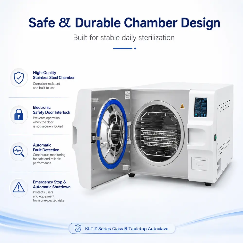 KLT-Z Series Benchtop Autoclave (Class B, Touch Screen) — construction and feature detail 3