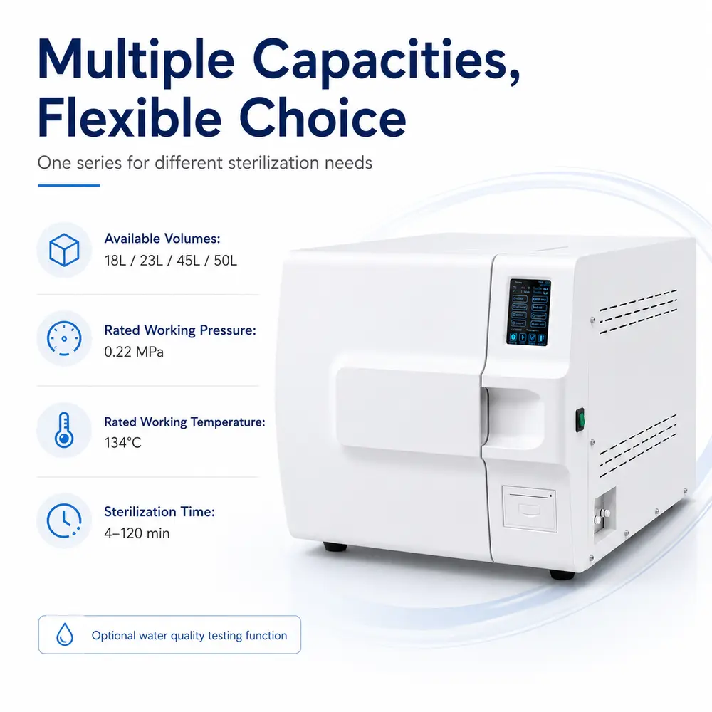 KLT-Z Series Benchtop Autoclave (Class B, Touch Screen) — construction and feature detail 4